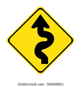 Australia Winding Road Ahead Sign
