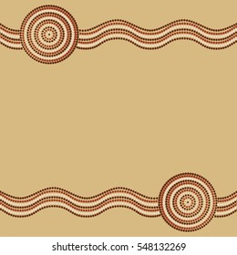 Australian Aboriginal Art Background In Vector Format.