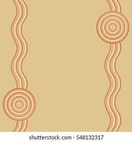 Australian Aboriginal Art Background In Vector Format.