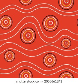 Australian aboriginal art seamless pattern vector