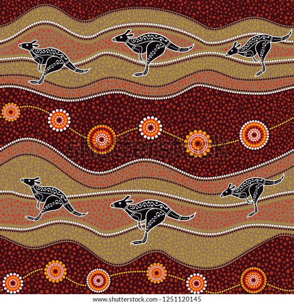 Australian Aboriginal Art Seamless Vector Pattern Stock Vector (Royalty ...