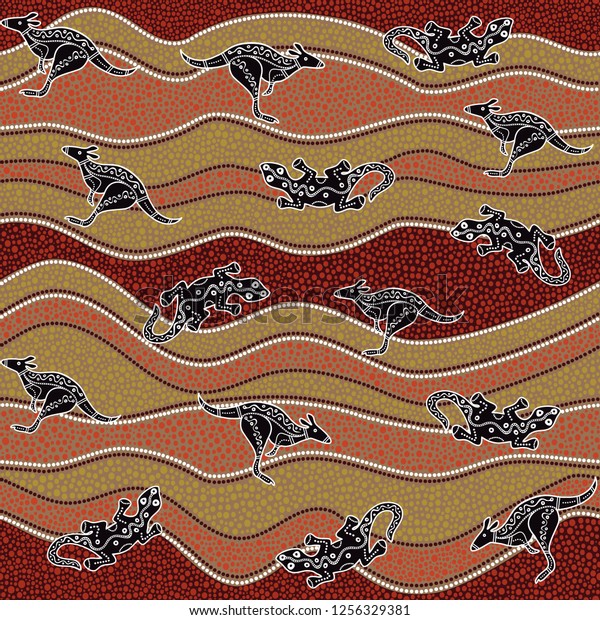 Australian Aboriginal Art Seamless Vector Pattern Stock Vector (Royalty ...