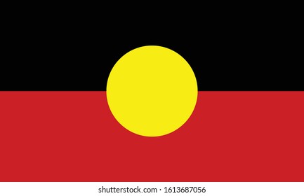 Australian Aboriginal - Mariya flag in proportions and colors vector.