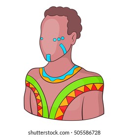 Australian aborigine icon. Cartoon illustration of australian aborigine vector icon for web design