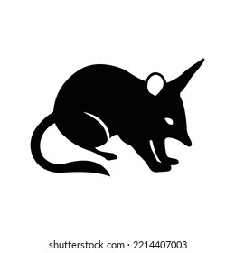 Australian animal bandicoot bilby icon | Black Vector illustration |