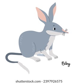 Australian animal bilby. Cute wild mammal. Vector illustration