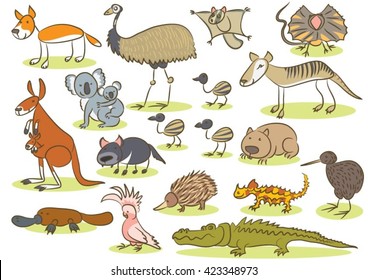 Australian animal kids drawing