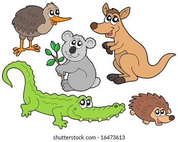 Australian animals collection - vector illustration.