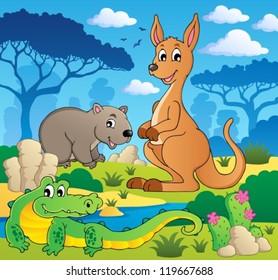 Australian Animals Theme 1 Vector Illustration Stock Vector (Royalty ...