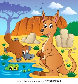 Australian animals theme 4 - vector illustration.