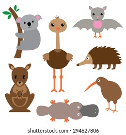 Australian Animals Vector Set Stock Vector (Royalty Free) 294627806 ...