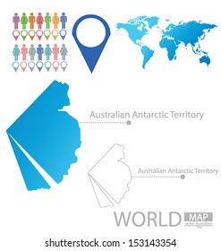 Australian Antarctic Territory. World Map. vector Illustration.