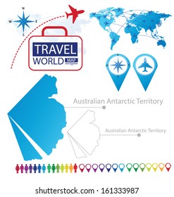 Australian Antarctic Territory. World Map. Travel vector Illustration.