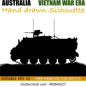 Australian Armoured Personnel Carrier In The Vietnam War Silhouette