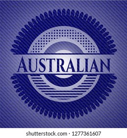 Australian badge with denim texture