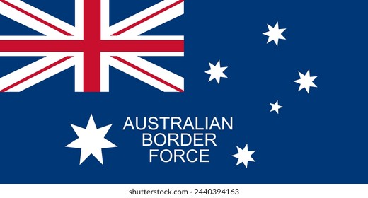Australian Border force flag vector illustration isolated. Australia border proud military symbol. Emblem national coat of arms civil and soldier troops. Patriotic emblem. Commonwealth, United Kingdom