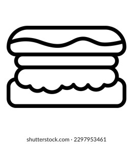 Australian burger icon outline vector. Food cuisine. Dish bbq