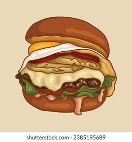 Australian burger. Popular types of burgers.