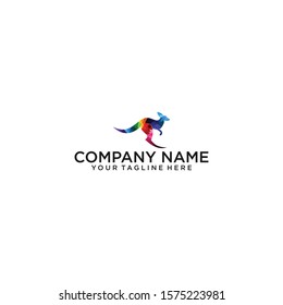 Australian Business Logo, colorful kangaroo logo designs template