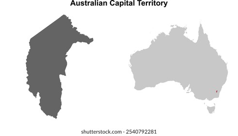 Australian Capital Territory leere Gliederungskarte Satz