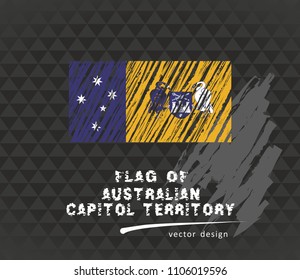 Australian Capital Territory flag, vector sketch hand drawn illustration on dark grunge background