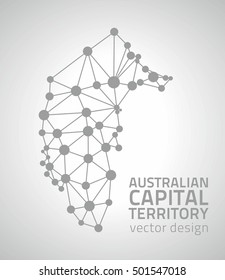 Australian Capital Territory grey dot vector outline map