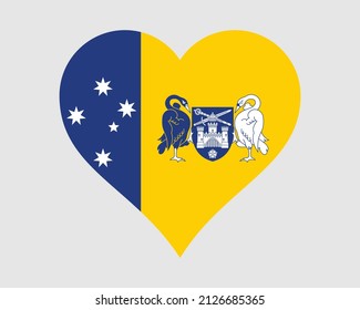 Australian Capital Territory Heart Flag. ACT Love Shape Flag. Federal Capital Territory (FCT) of Australia  Banner Icon Sign Symbol Clipart. EPS Vector Illustration. svg