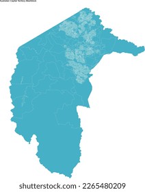 Mapa del Territorio de la Capital de Australia con meshblock