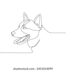 Australian Cattle Dog, breed, shepherd, companion dog one line art. Continuous line drawing of friend, dog, doggy, friendship, care, pet, animal, family, canine.