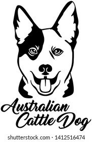 Australian Cattle Dog head black with name