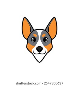 Australian Cattle dog head vector illustration 