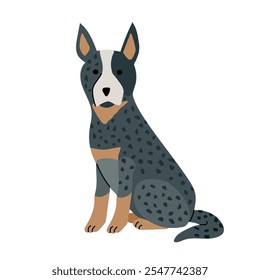 Ilustración aislada del logotipo del avatar del Clipart del icono del perro del ganado australiano