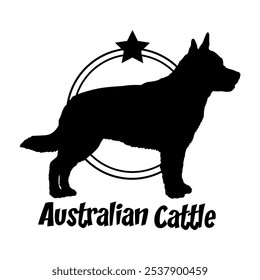 Australian Cattle dog silhouette,  dog, dog breeds, logo, vector, silhouette, logo design, animal, illustration, icon, sign, design, black,  symbol, pet