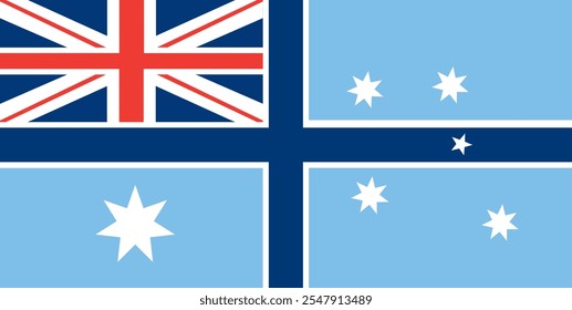 Ilustración vectorial de bandera de la aviación civil australiana aislada. Símbolo del transporte aéreo de Australia. Emblema del escudo nacional de armas del tráfico aéreo civil. Emblema patriótico. Commonwealth, Reino Unido