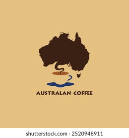 Diseño australiano del logotipo del café, logotipo australiano del café