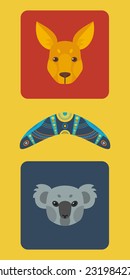 Australian colorful flat set.Vector illustration