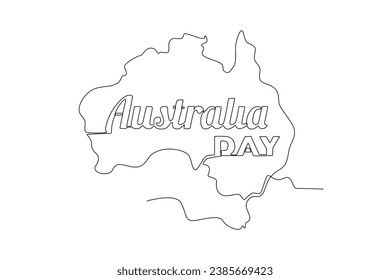 An Australian continent. Australia day one-line drawing