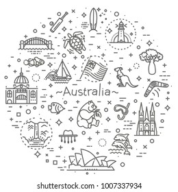 Australian continent. Australia icon in set collection