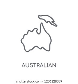Australian continent linear icon. Modern outline Australian continent logo concept on white background from Culture collection. Suitable for use on web apps, mobile apps and print media.