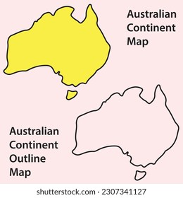 Australischer Kontinent-Karte, Silhouette-Vektorgrafik