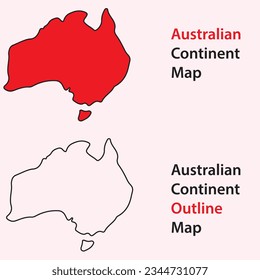 australian continent map silhouette vector