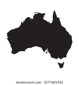 Australian continent silhouette. Icon vector monochrome