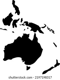 Australian continent vector. Australia map with transparent background. Islands around Australia. Geography.