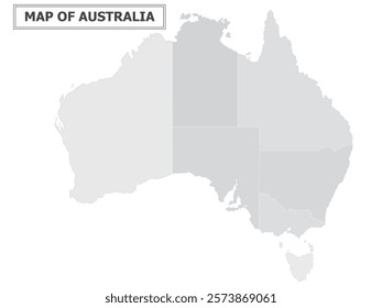 Australian Countries Geography Political map. Political map of country with capital, province or state capital, major cities and town.