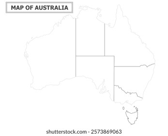 Australian Countries Geography Political map. Political map of country with capital, province or state capital, major cities and town.