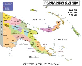 Australian Countries Geography Political map. Political map of country with capital, province or state capital, major cities and town.