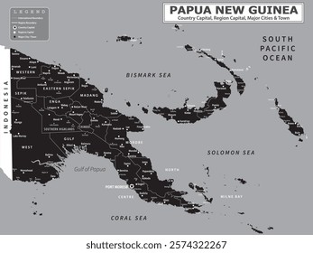 Australian Countries Geography Political map. Political map of country with capital, province or state capital, major cities and town.