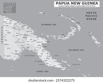 Australian Countries Geography Political map. Political map of country with capital, province or state capital, major cities and town.