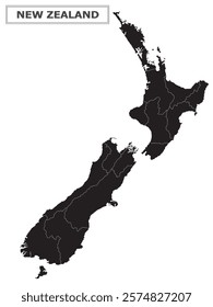 Australian Countries Geography Political map. Political map of country with capital, province or state capital, major cities and town.