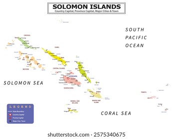 Australian Countries Geography Political map. Political map of country with capital, province or state capital, major cities and town.